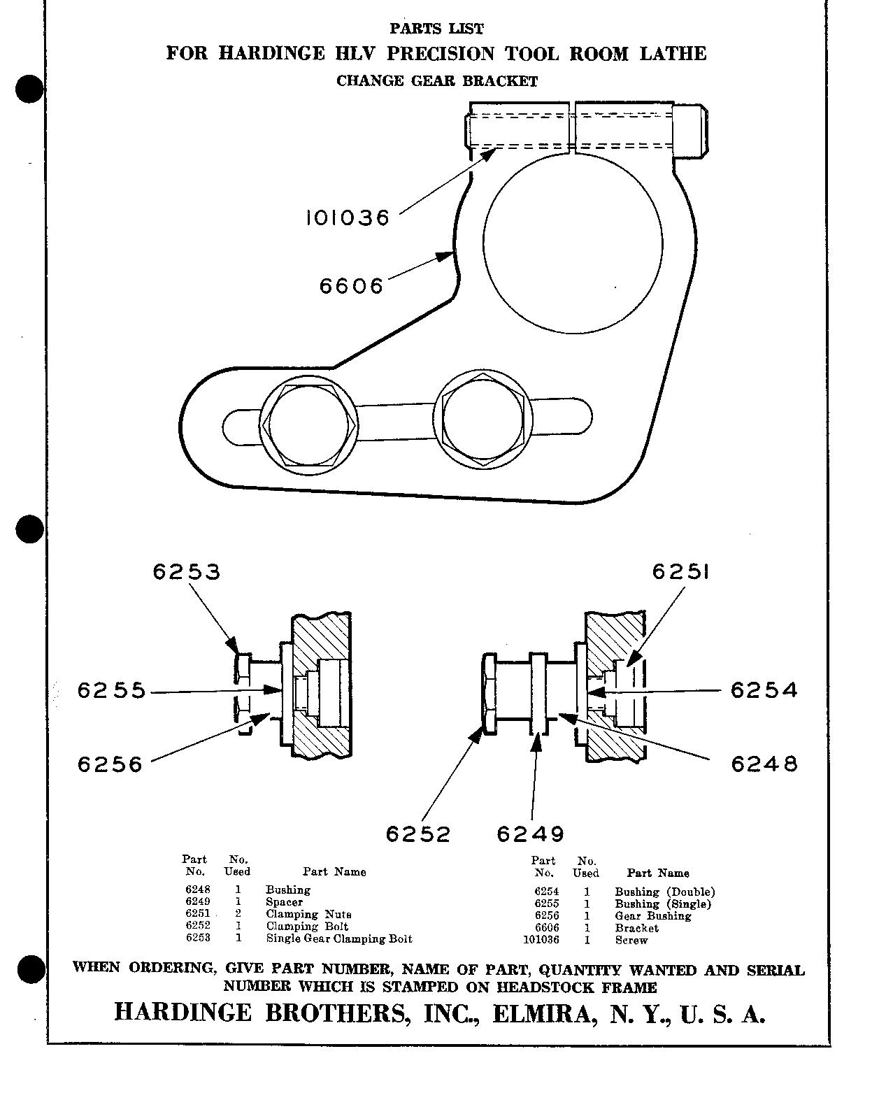 Hardinge Hlv Parts List